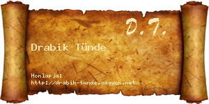 Drabik Tünde névjegykártya